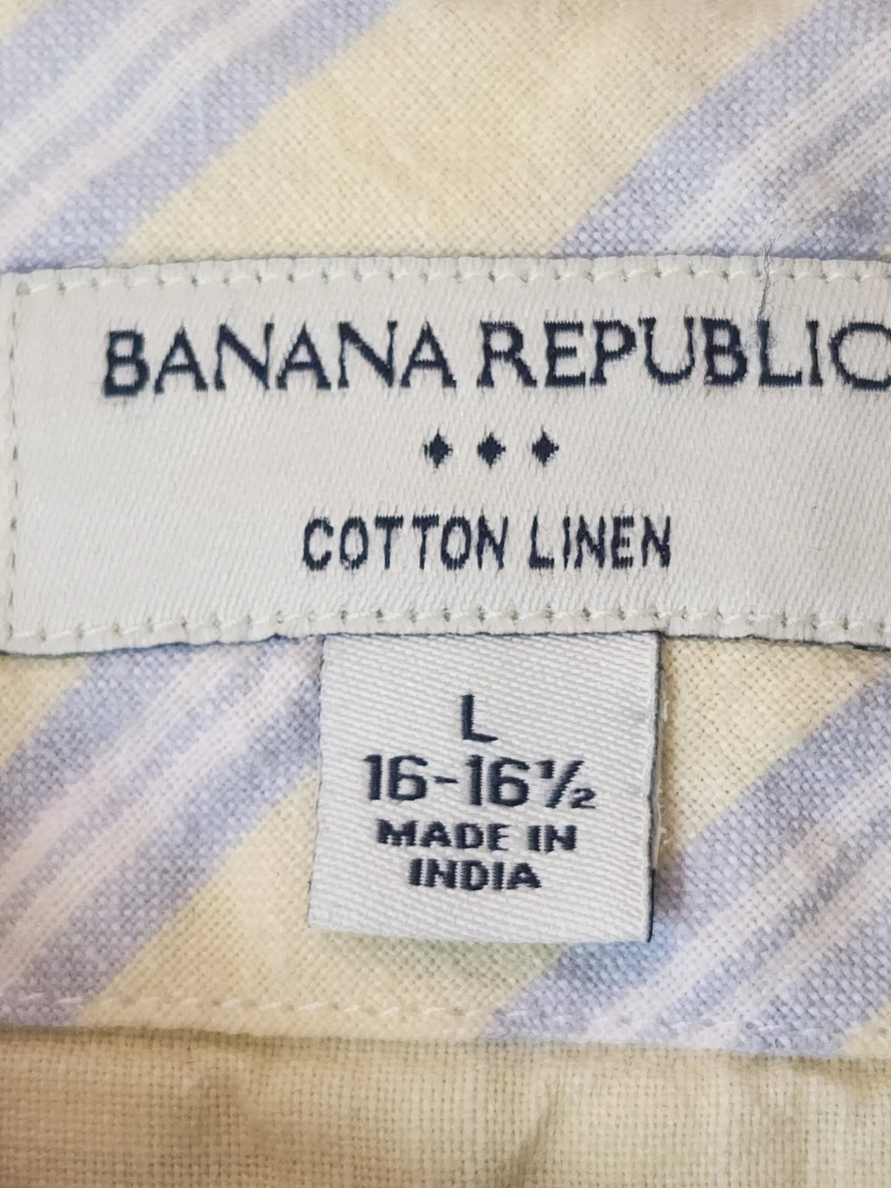Banana Republic Linen Blend Shirt Men L Button Up Striped Resort Office Seesleev